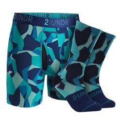 2UNDR Swing Shift Brief Sock Pack (Water Camo)