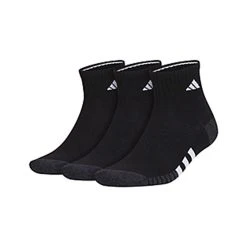 Adidas Men's Cushioned 3.0 Quarter 3-Pack (M) (Black)