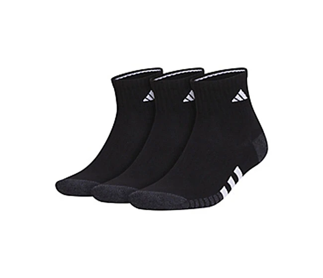 Adidas Men's Cushioned 3.0 Quarter 3-Pack (M) (Black)