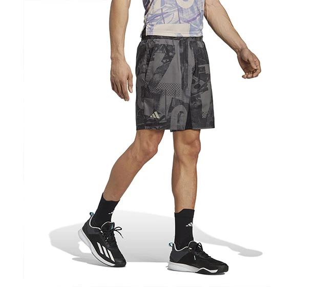 Adidas Club Graphic 7" Short (M) (Grey/Black)