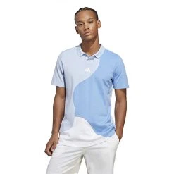 Adidas Clubhouse Color Block Polo (M) (Blue Dawn)