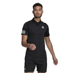 Adidas Club 3 Stripe Polo (M) (Black)