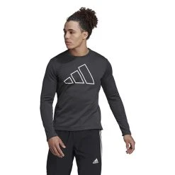Adidas Train Icons 3 Bar Long Sleeve Crew (M) (Black)