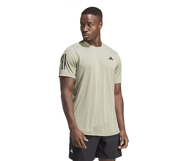 Adidas Club 3 Stripe Tee (M) (Silver Pebble)