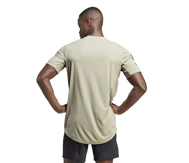 Adidas Club 3 Stripe Tee (M) (Silver Pebble) - Image 2