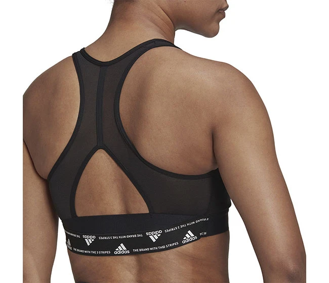 Adidas Powerreact Medium Support Bra (W) (Black) - Image 2