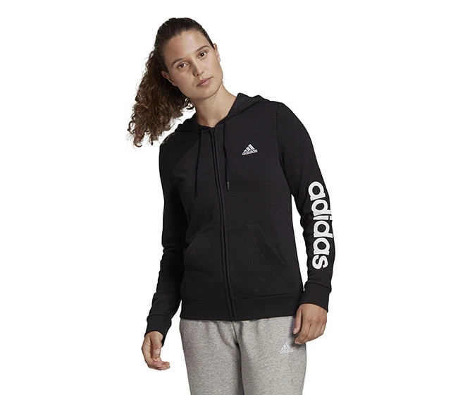 Adidas Essentials Full Zip Hoodie (W) (Black)