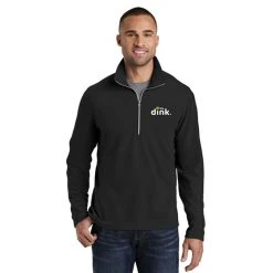 The Dink. The Dink Microfleece Half Zip Pullover (M) (Black)