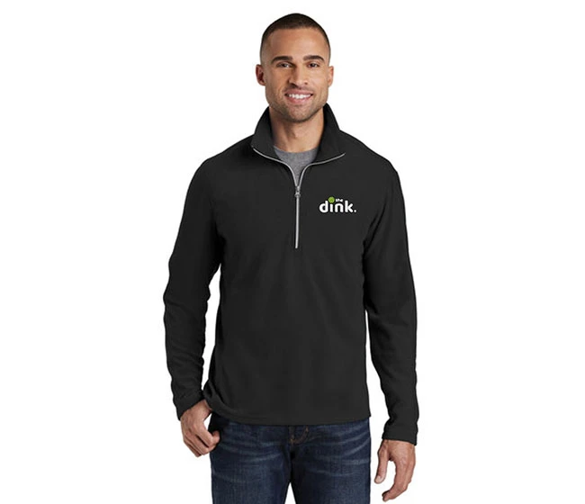 The Dink. The Dink Microfleece Half Zip Pullover (M) (Black)