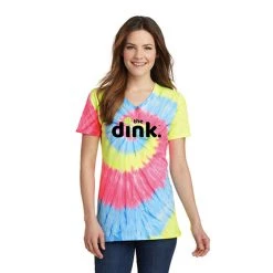 The Dink. The Dink Tie Dye V-Neck Tee (W) (Neon)