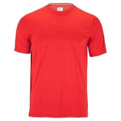 FILA Essentials Heathered Mesh Crew (M) (Red)