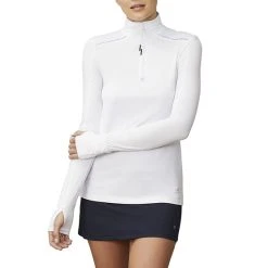 FILA Pickleball 1/4 Zip Long Sleeve (W) (White)