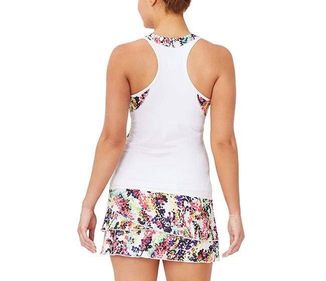 FILA Pickleball Printed Halter Tank (W) (White/Floral) - Image 2