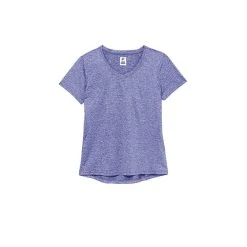 FILA Pickleball Heathered Short Sleeve V-Neck (W) (Blue)