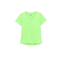 FILA Pickleball Heathered Short Sleeve V-Neck (W) (Green)