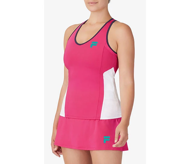 FILA Bevans Day Break Racerback Tank (W) (Pink/White) - Image 2