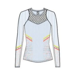 Lucky In Love Chambray Blossom Long Sleeve (W) (Light Denim)