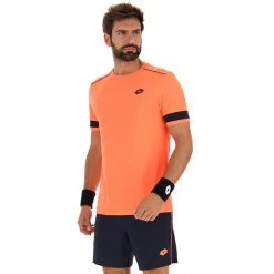 Lotto Superrapida Pickleball V Tee (M) (Orange)