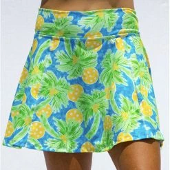 Pickleball Bella Palms 1 A-Line Skort (W) (Green/Blue)