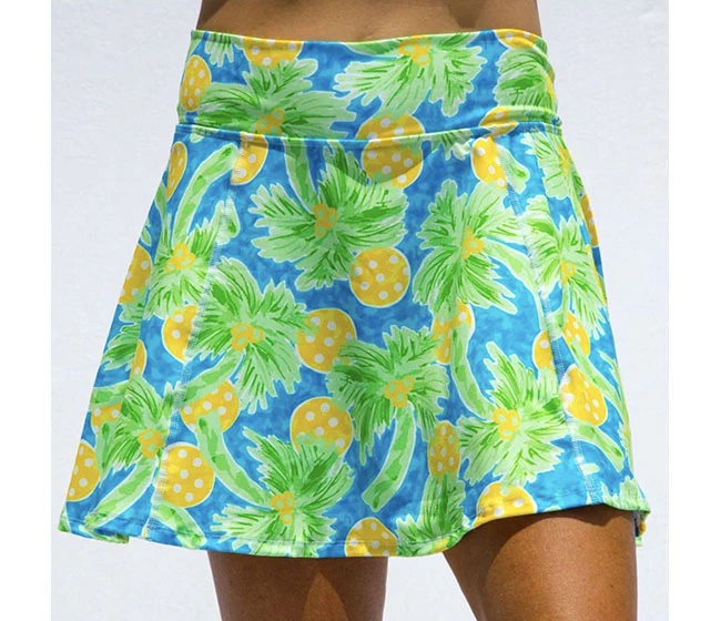 Pickleball Bella Palms 1 A-Line Skort (W) (Green/Blue)