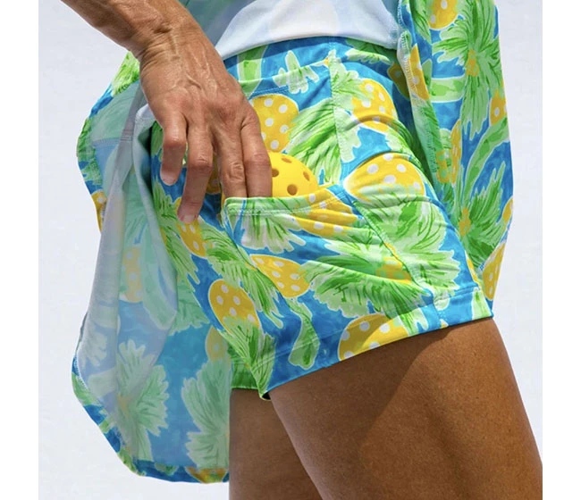 Pickleball Bella Palms 1 A-Line Skort (W) (Green/Blue) - Image 2