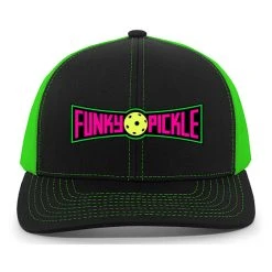 Funky Pickle Trucker Snapback Cap (U) (Black/Neon Green)