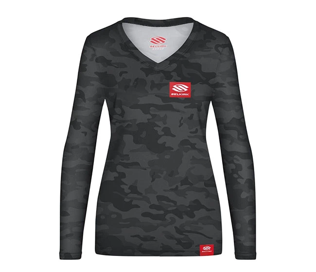 Selkirk Pickleball Selkirk Red Label Camo Long Sleeve V-Neck(W)(Black)