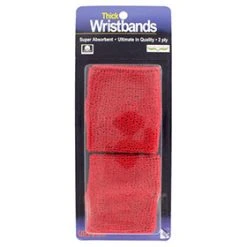 Tourna Unique Superthick Wristbands(2X) (Red)