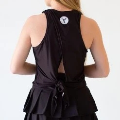 Faye + Florie Faye+Florie Tie Back Tank (W) (Black)