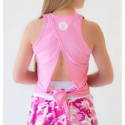 Faye + Florie Faye+Florie Tie Back Tank (W) (Palm Pink)