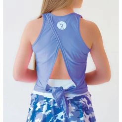 Faye + Florie Faye+Florie Tie Back Tank (W) (Perry Blue)