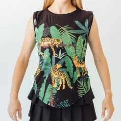 Faye + Florie Faye+Florie Jungle Print Muscle Tank (W) (Black)