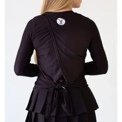 Faye + Florie Faye+Florie Tie Back Long Sleeve Top (W) (Black)