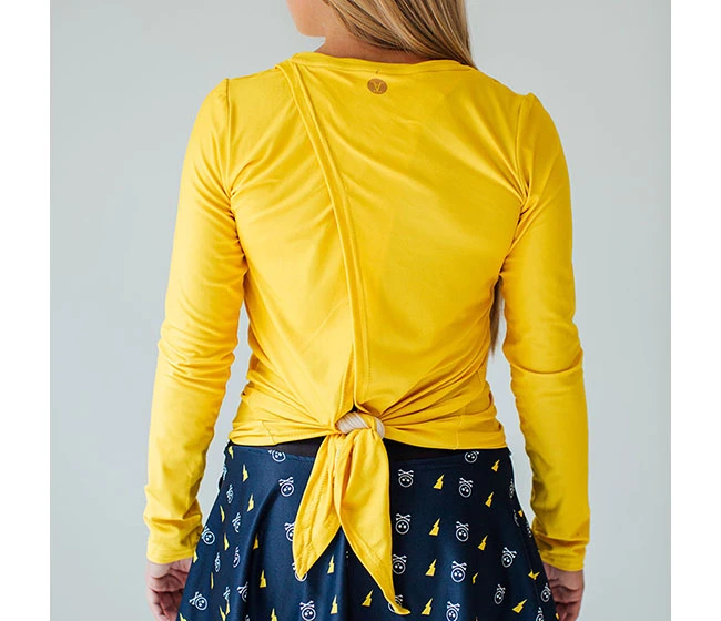 Faye + Florie Faye+Florie Tie Back Long Sleeve Top (W) (Yellow) - Image 2