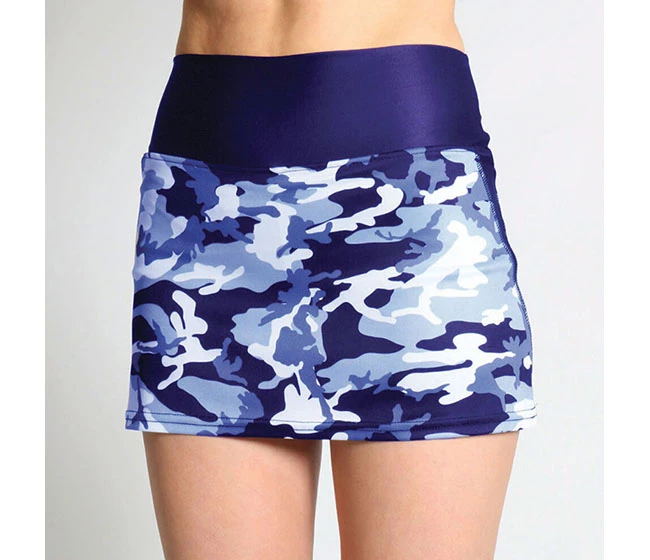 Faye + Florie Faye+Florie Blue Camo Jean Skirt (W) (Blue)